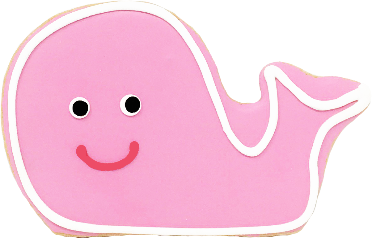Pink Whale Cookie - Cartoon (1500x1500), Png Download