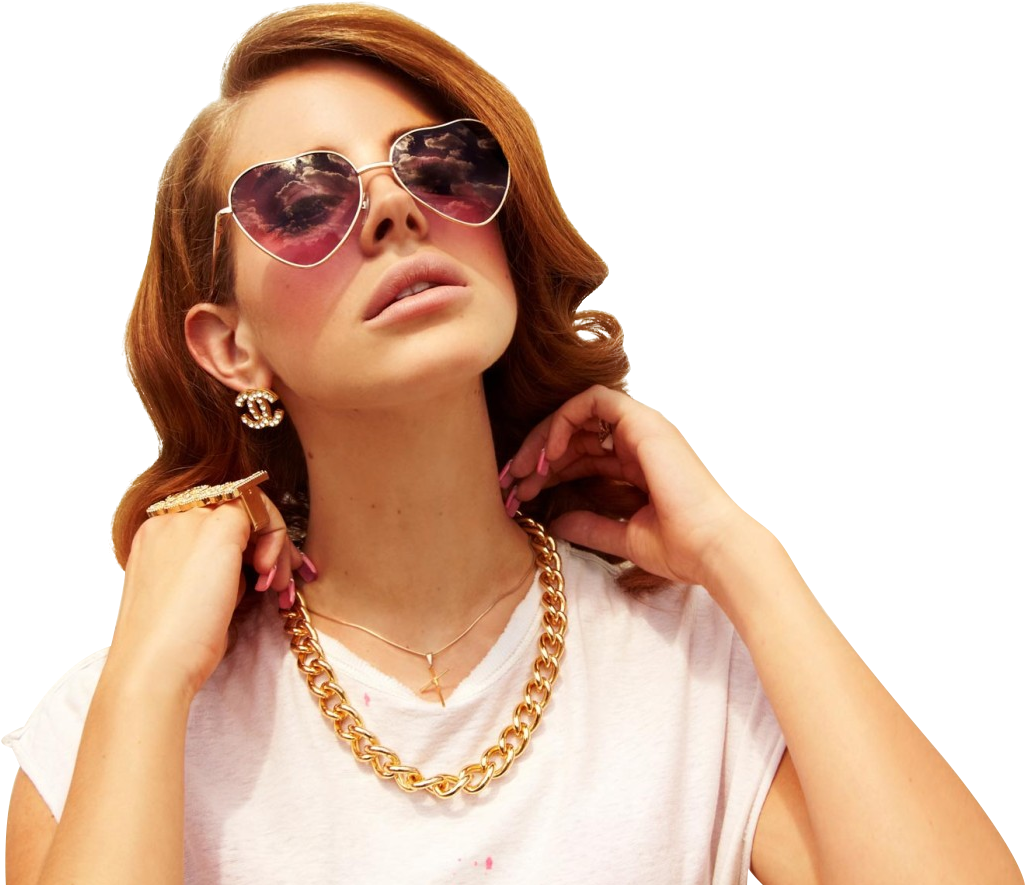 Lana Del Rey - Lana Del Rey Heart Glasses (1082x888), Png Download