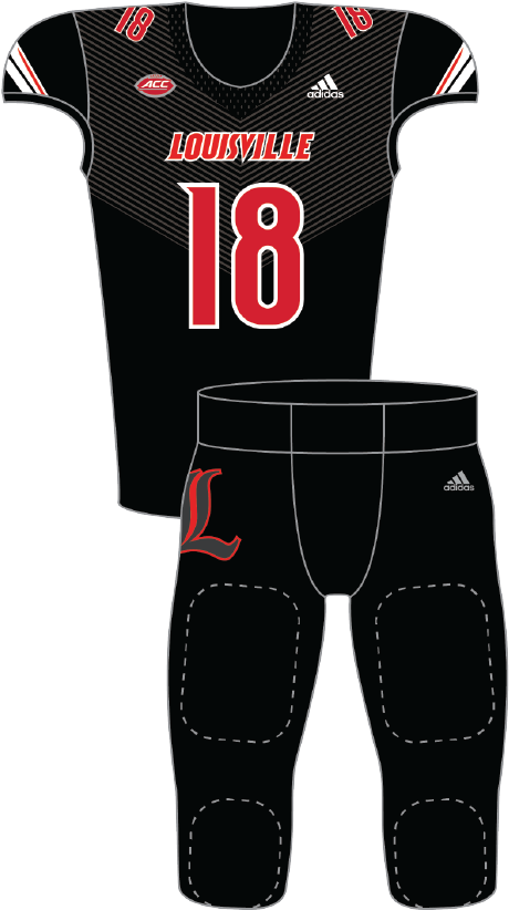 Louisville 2018 Black - Football Gear (490x833), Png Download