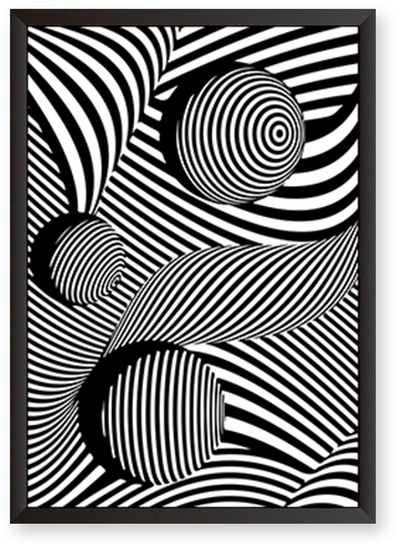 Optical Illusion - Gif Animados En Vectores En Blanco Y Negro (600x600), Png Download
