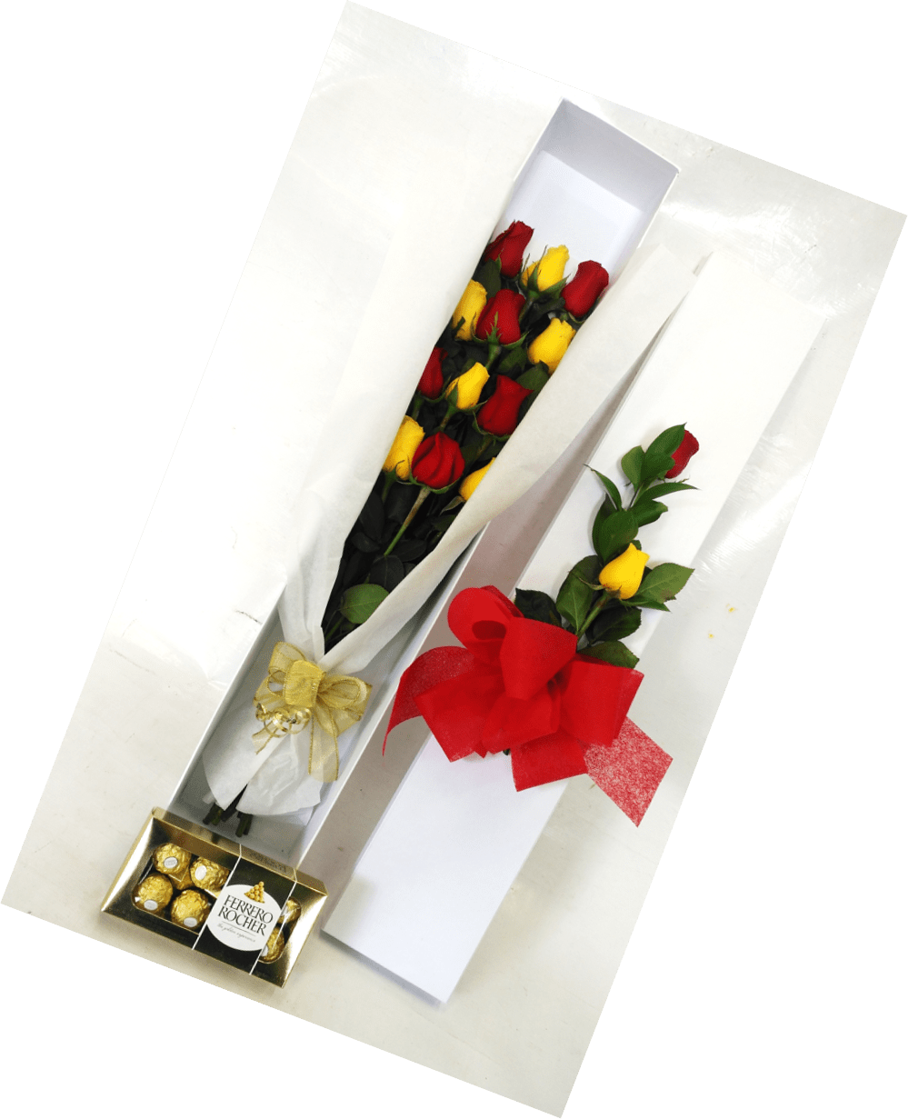 Caja X 12 Rosas Bicolor - Artificial Flower (999x1231), Png Download