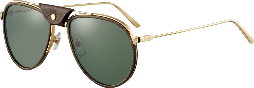 Gafas De Sol Santos De Cartierlentes Con Montura De - Aviator Sunglass (1024x356), Png Download
