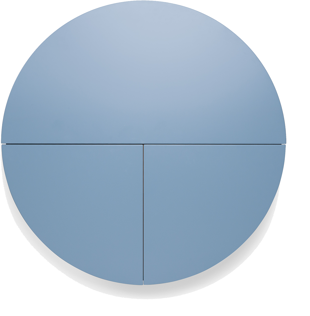 Pill, Wall Mounted Desk In Blue-0 - Circle (1200x1230), Png Download