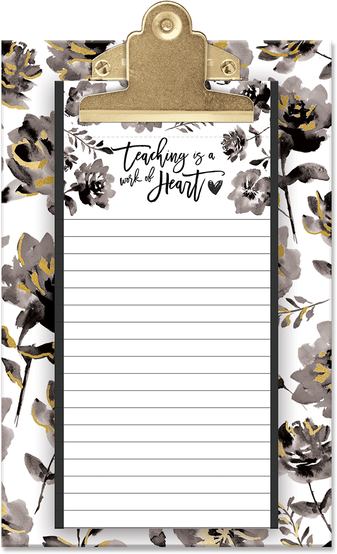 Gray Floral Teacher Clipboard Set - Picture Frame (1200x1200), Png Download
