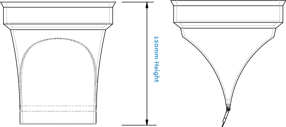 Grate Seal Stubby 100mm - Diagram (1000x787), Png Download