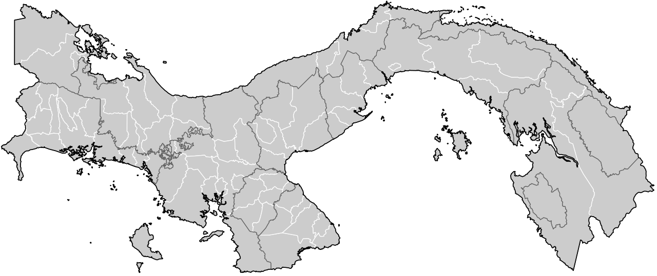 Mapa De Panamá - Panama Country Outline (1280x539), Png Download