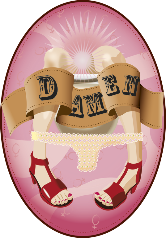 Restroom Sign For A Cocktailbar, Mixed And Separated - Label (537x768), Png Download