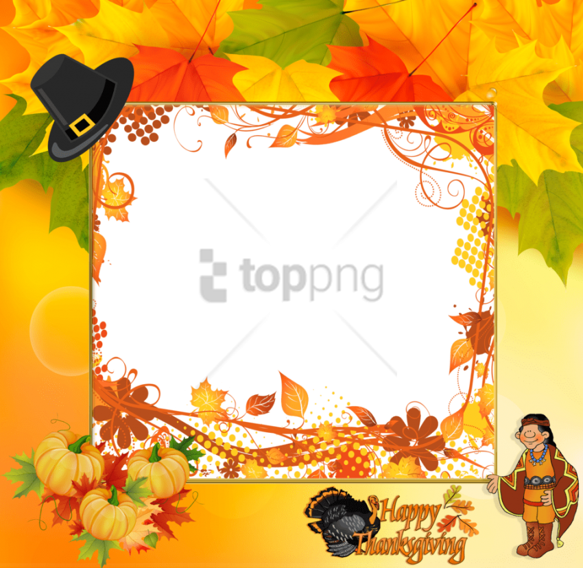 Free Png Happy Thanksgiving Picture Frame Png Image - Happy Thanksgiving Frames (850x828), Png Download