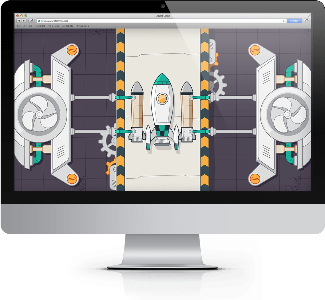 Alster Cloud Animated Portfolio Site - Led-backlit Lcd Display (1824x1050), Png Download