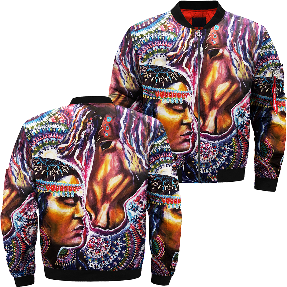 Earth Warriors Oracle Over Print Bomber Jacket - Printing (1000x1000), Png Download