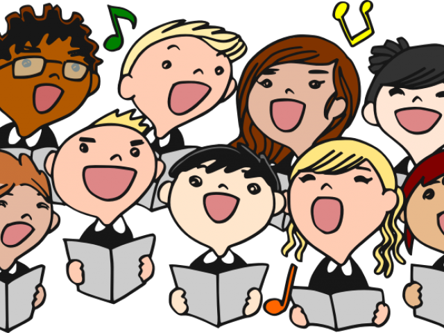 Cute Borders Vectors Animated Black And Singing - Cartoon Of Youths Singing (640x480), Png Download