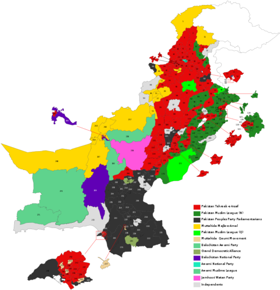 Or At Least Big Chunks Of Punjab, Nwfp, And Also Of - Pakistan Election 2018 Results (580x600), Png Download