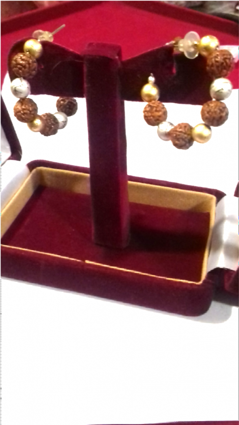 Rudraksha Earrings - Wood (700x850), Png Download