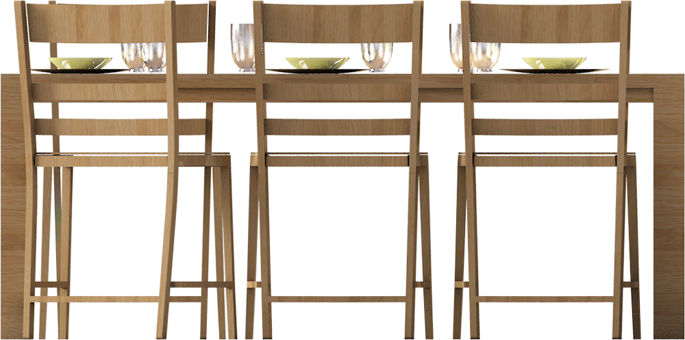 Frontview - Table Chair Front (1000x496), Png Download