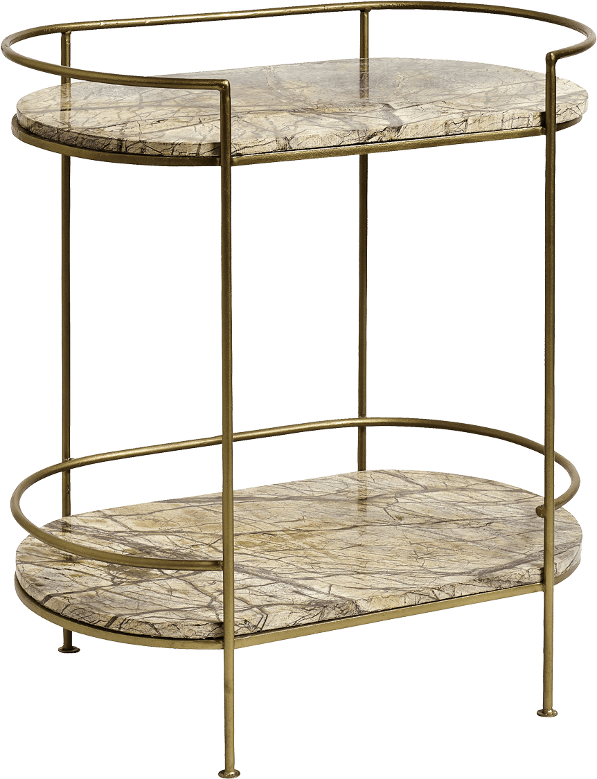 Zelda Golden Marble Side Table - Nordal Oval Sidetable (1220x1220), Png Download