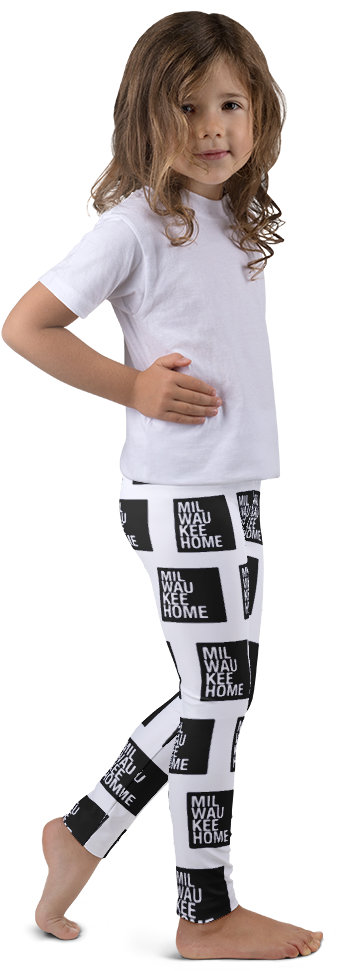 Image Of Kids All-over Print Milwaukee Home Leggings - Little Girl Legging (1000x1000), Png Download