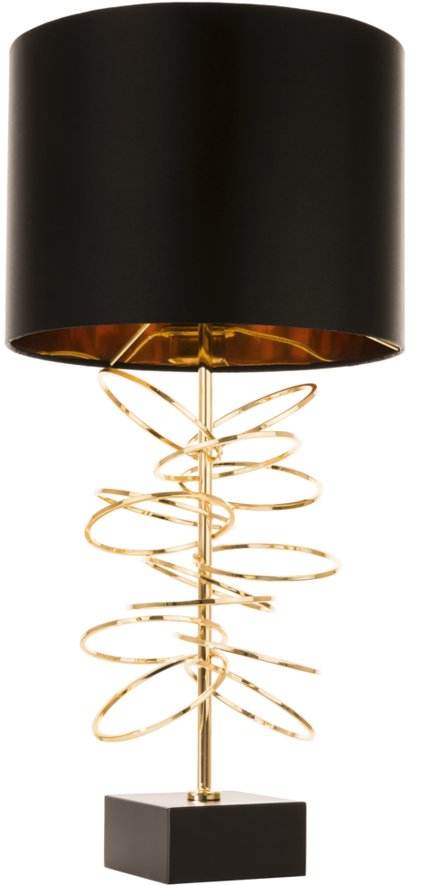 Luxury Table Lamp, Black Shade Gold Finish Glamour - Lamp (1024x1024), Png Download