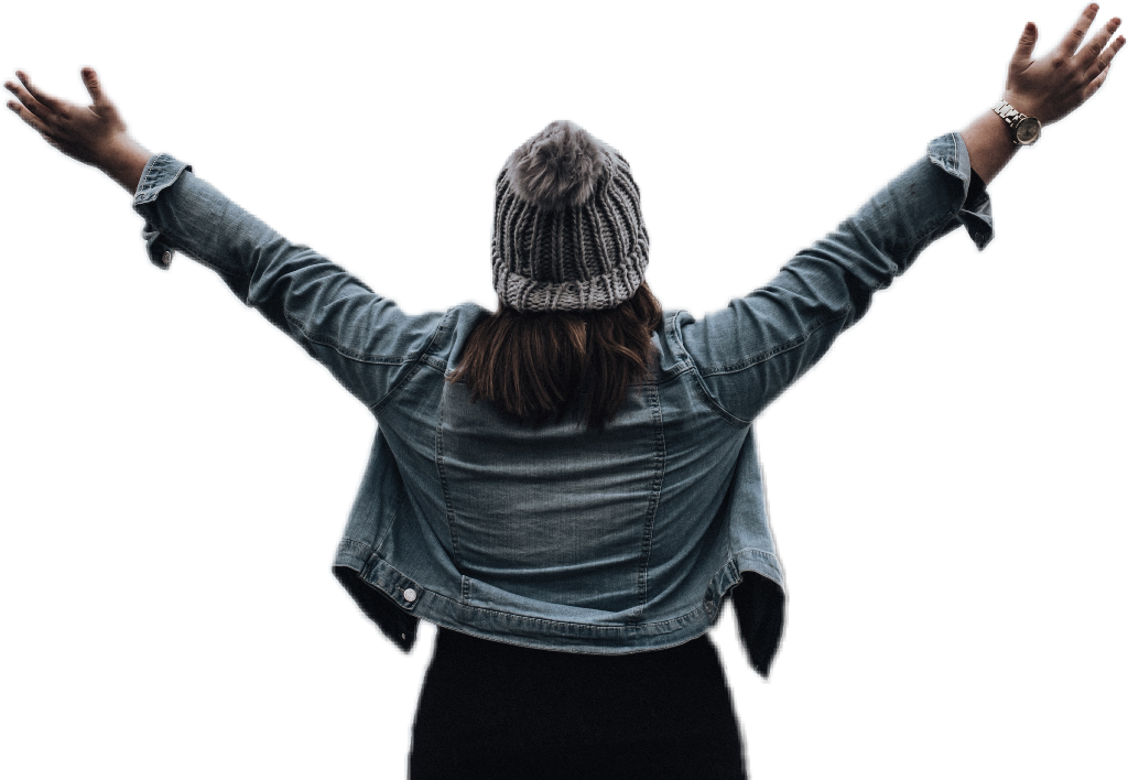 #woman #girl #back #jeanjacket #denim #bonnet #wool - Uncertainty (1024x708), Png Download