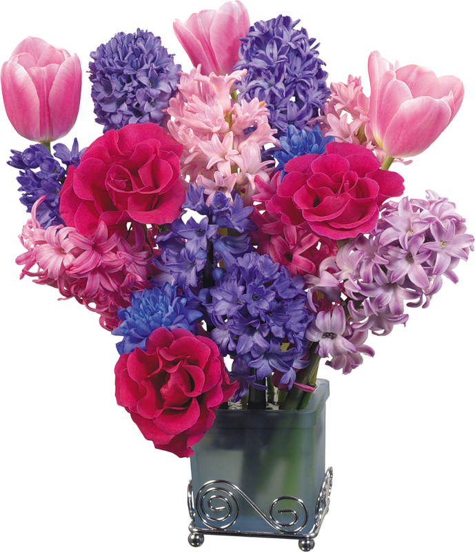 Eiffel Tower Vases With Flowers - Flower In Tall Vase Png (689x800), Png Download