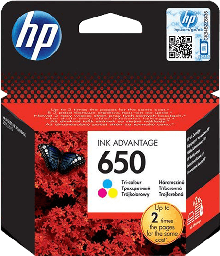Hp 650 Tri-color Original Ink Advantage Cartridge - Hp Deskjet 1515 Cartridge (600x600), Png Download