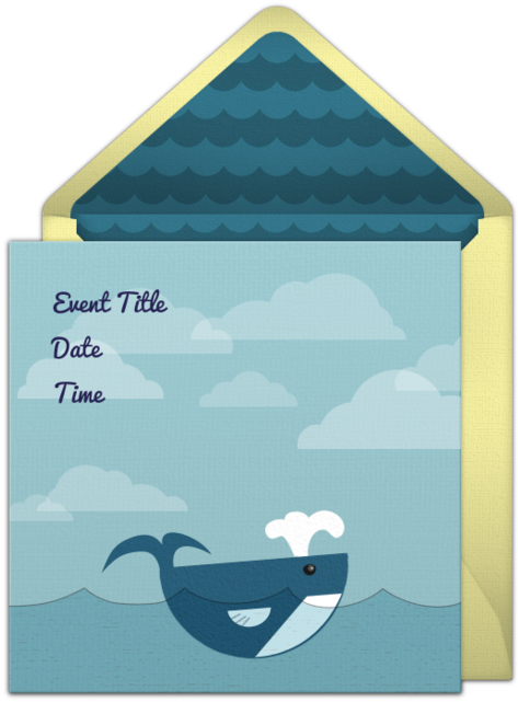 Free 1st Birthday Party Invitation With A Nautical - Killer Whale (650x650), Png Download