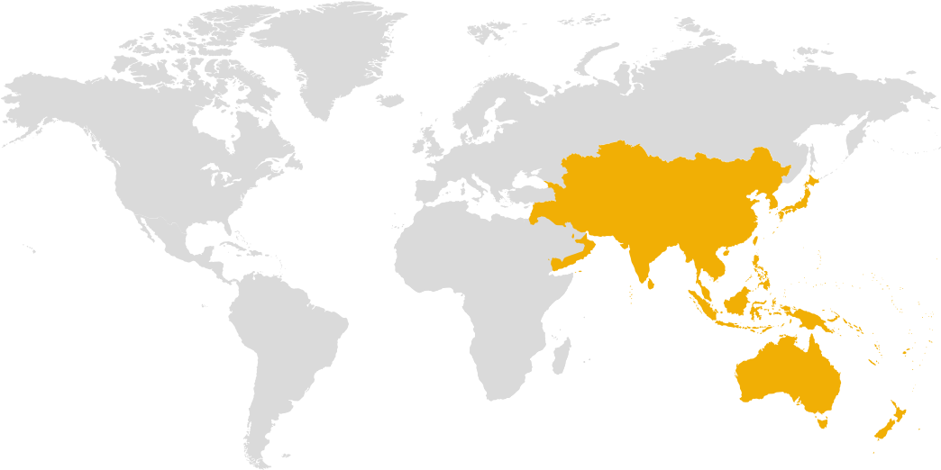 Asia Pacific Map - Countries Which Recognize Maduro (1400x532), Png Download