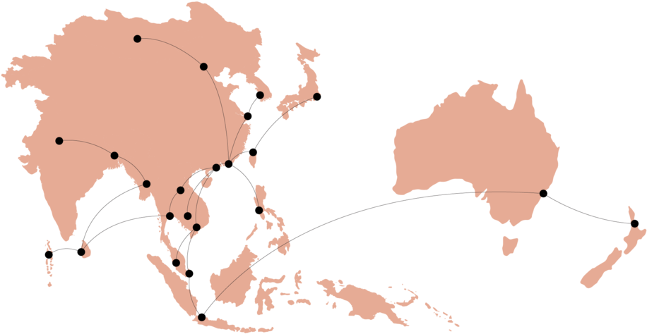 Maphorizonal-38 - East South And Southeast Asia (1000x527), Png Download