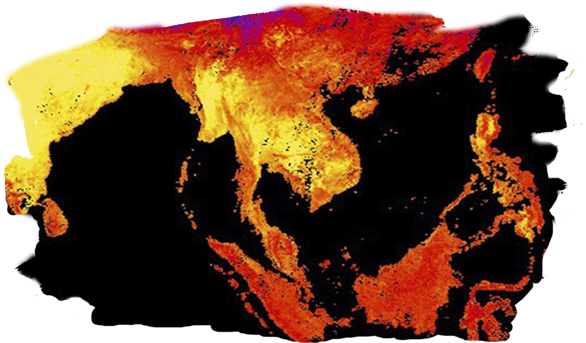 Southeast Asia Heat Map - Igneous Rock (1188x698), Png Download