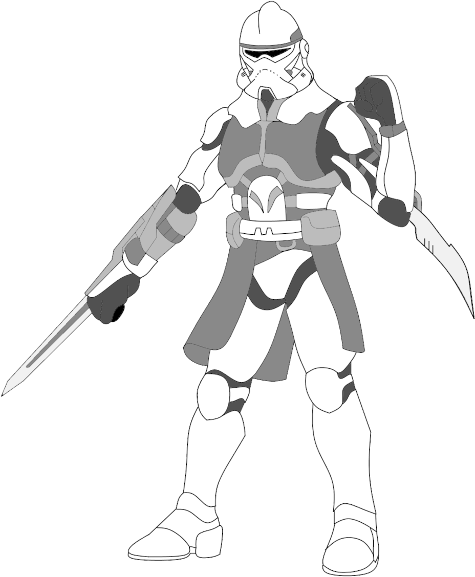 1024 X 1205 8 - Draw A 501st Clone Trooper (1024x1205), Png Download