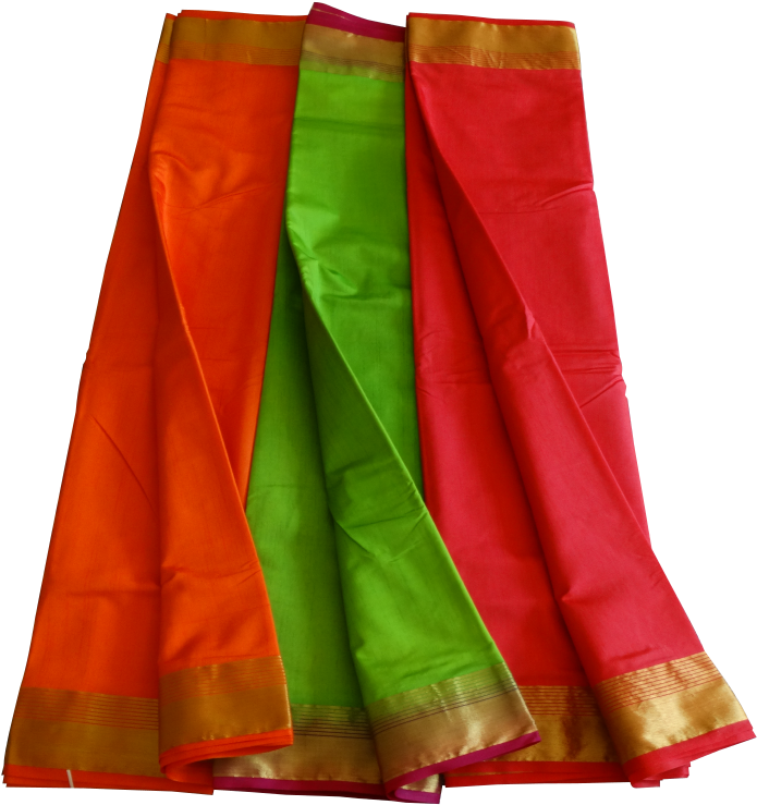 Raw Silk Saree With Simple Pallu - Silk (800x800), Png Download