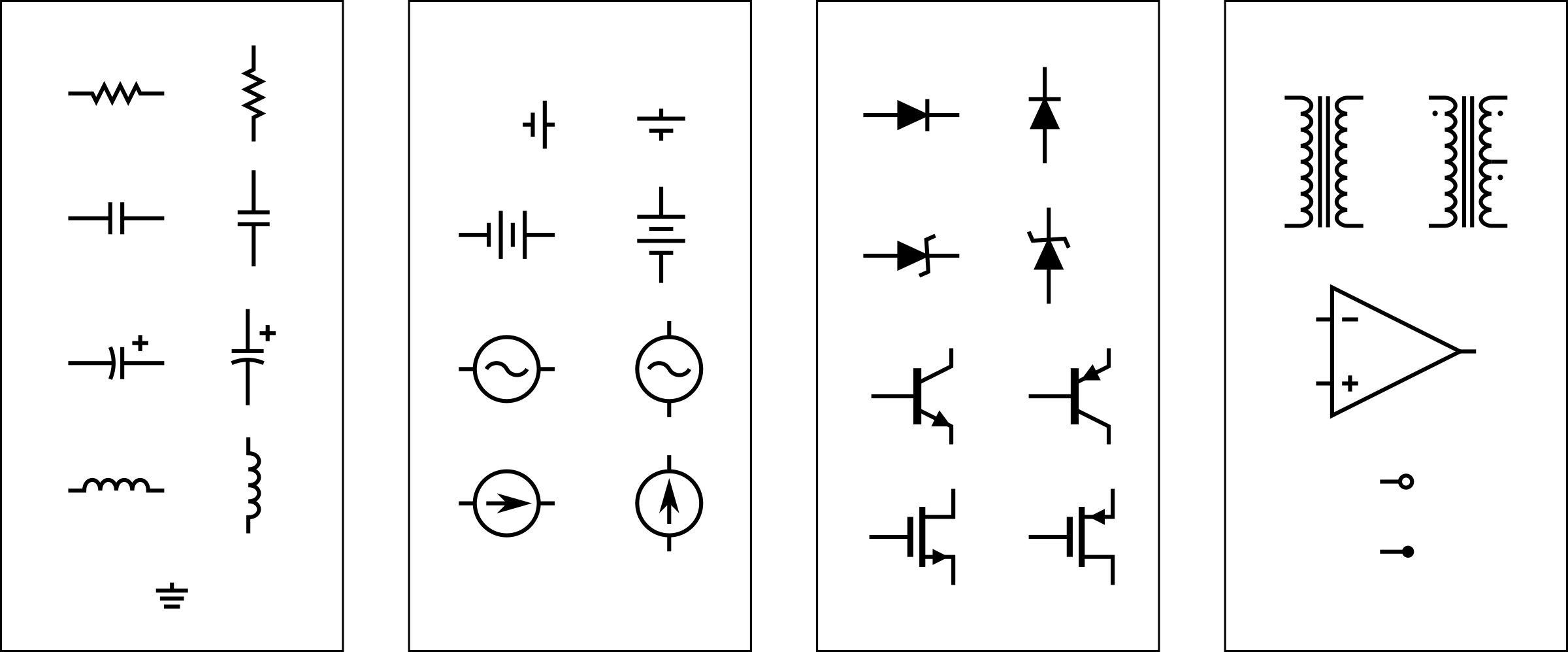 This Free Icons Png Design Of Circuit Symbols I (2400x997), Png Download