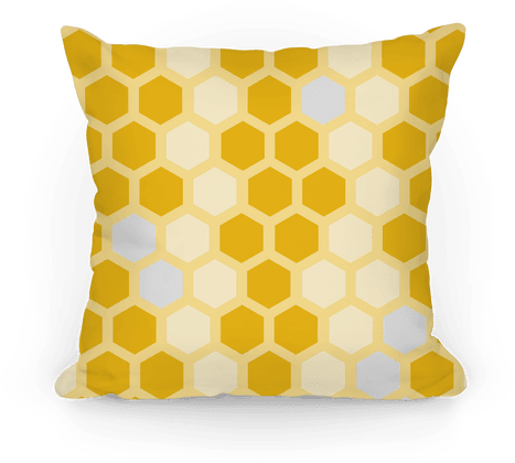 Large Yellow Geometric Honeycomb Pattern Pillow - Blue Trellis Pattern (484x484), Png Download