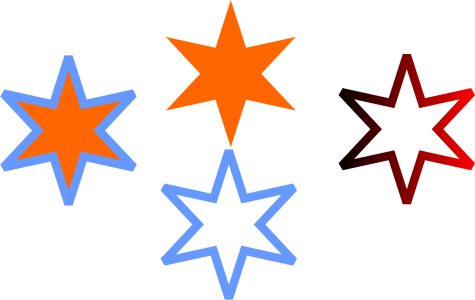 A Star With An Outline Applied - 1917 Chicago Flag (475x300), Png Download