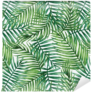 Watercolor Tropical Palm Leaves Seamless Pattern - Tropical Leaves Pattern Watercolor (400x400), Png Download