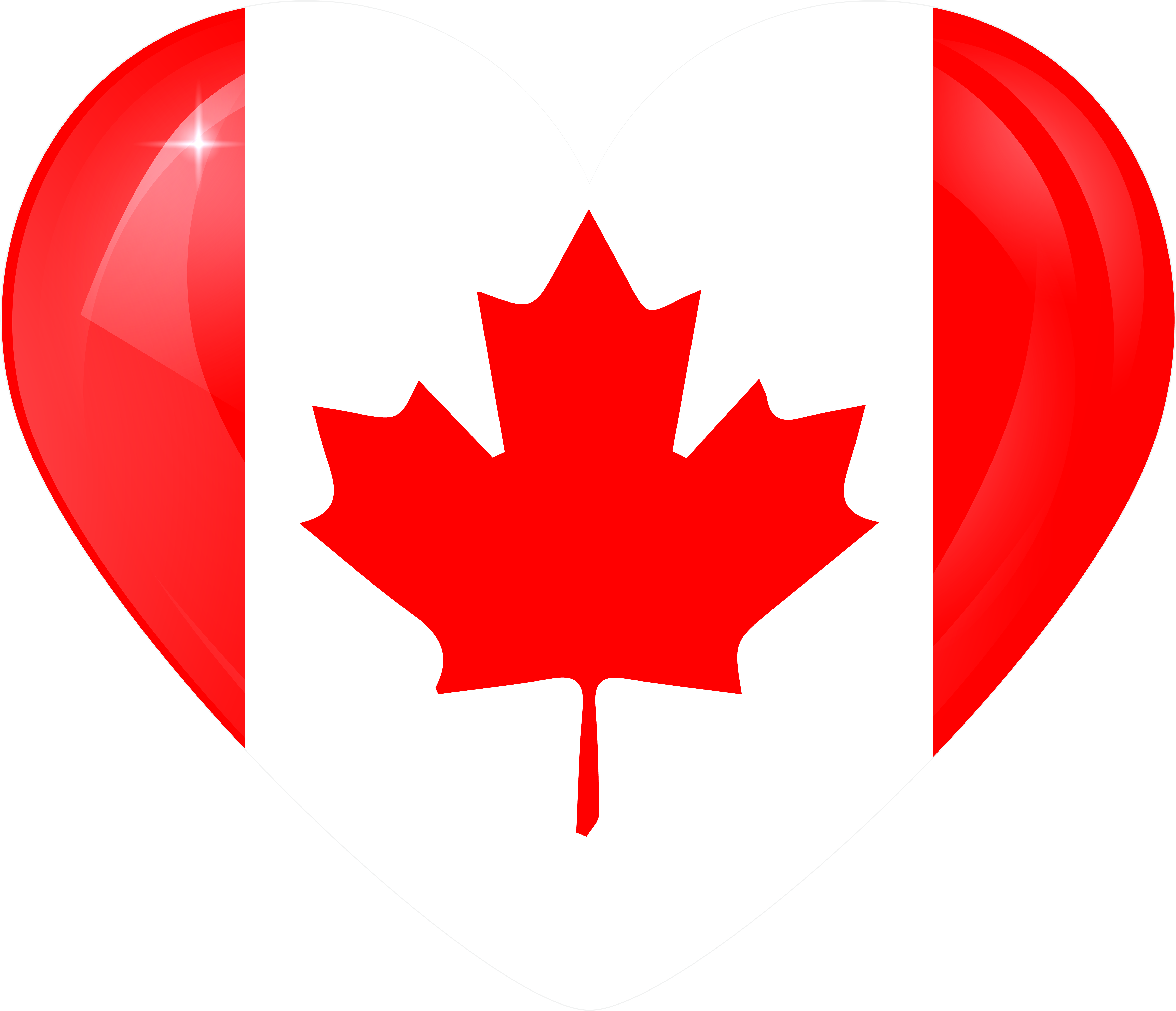 Canada Flag Heart Png (6000x5128), Png Download