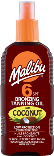 0t Bronzing Tanning Spf6 W/ Coconut 200ml Gm856 - Malibu Bronzing Tanning Oil With Coconut Spf 15 200ml (500x500), Png Download