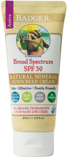 Unscented Sunscreen Water Resistant Zinc Oxide - Badger Sunscreen Sale (500x500), Png Download