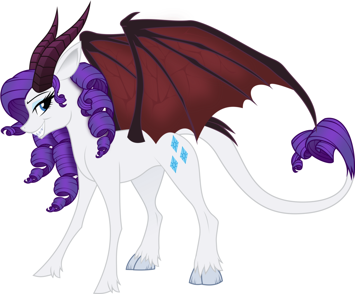 Magister39, Demon, Demon Horns, Demon Pony, Rarity, - Cartoon (1215x1024), Png Download