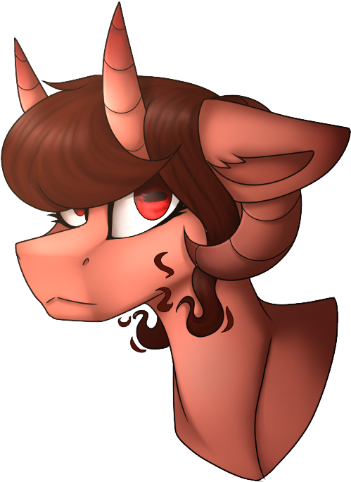 Png Library Library Artist M Miamo Bust Pony Female - Demonic Ram Oc (731x802), Png Download