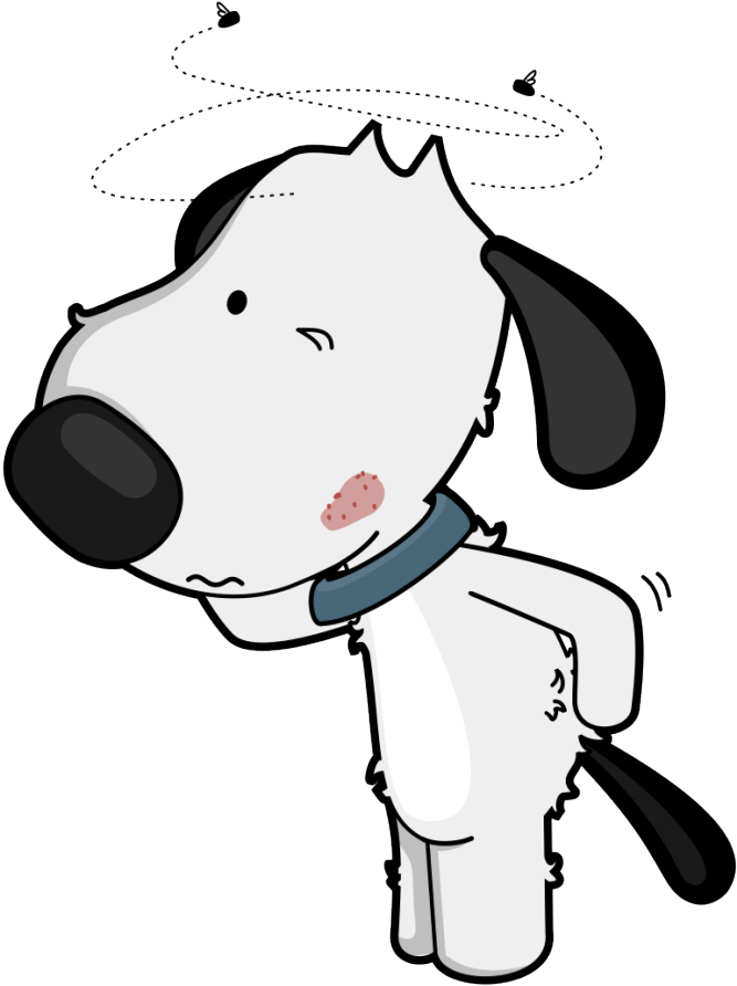 Dog Fleas - Dog Itchy Paw Cartoon (1024x1024), Png Download