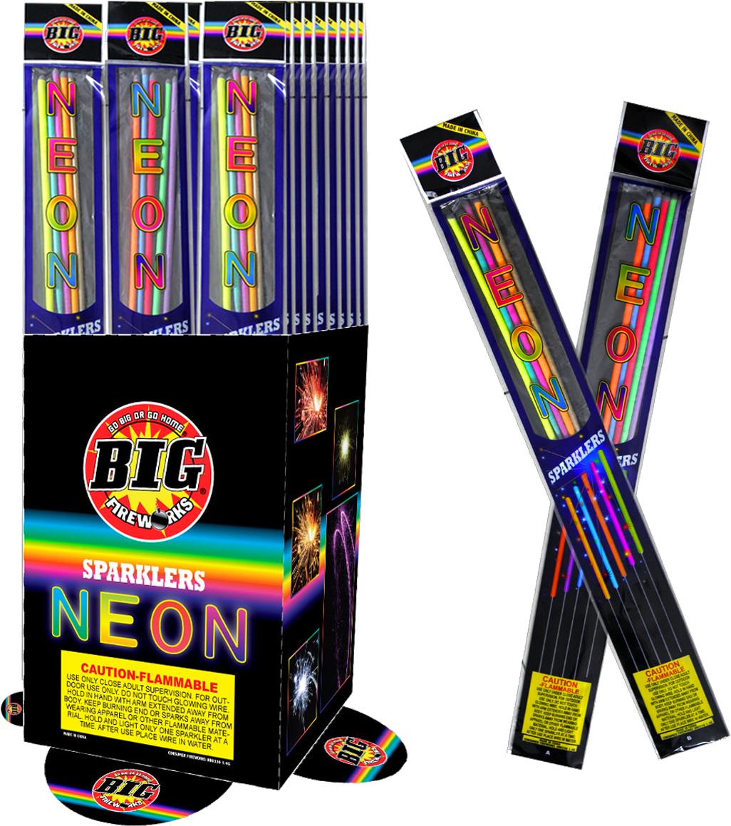 Neon Sparklers (1667x1250), Png Download