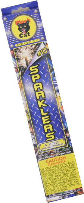 #10 Sparklers Single Pack - Black Cat Fireworks (315x700), Png Download
