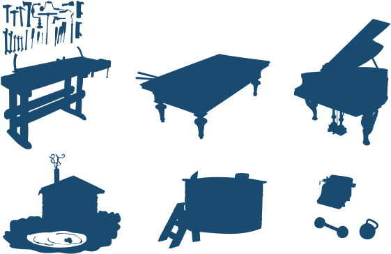 Hobby Silhouettes Png Images (600x381), Png Download