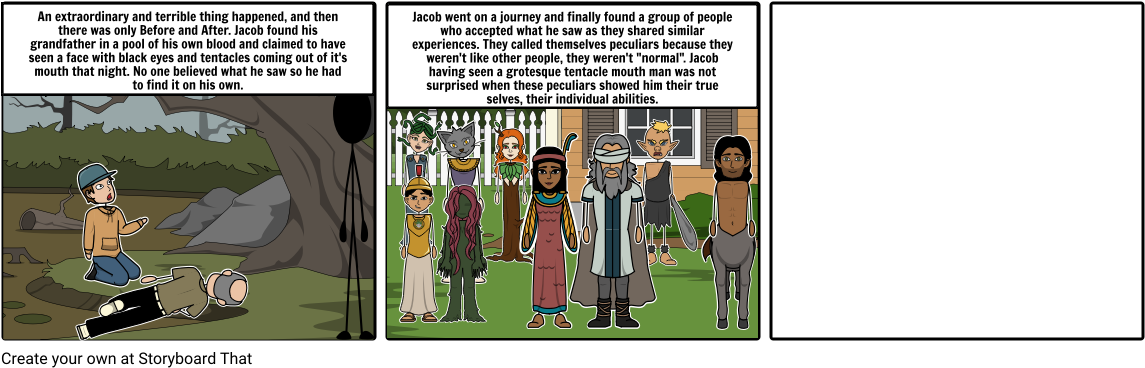 Miss Peregrine's Home For Peculiar Kids - Cartoon (1164x385), Png Download