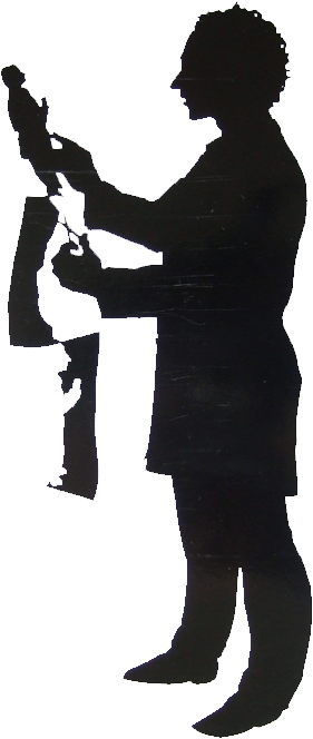 Full Length Silhouette Of A Silhouette Artist Facing - Artist Silhouette Png (281x664), Png Download