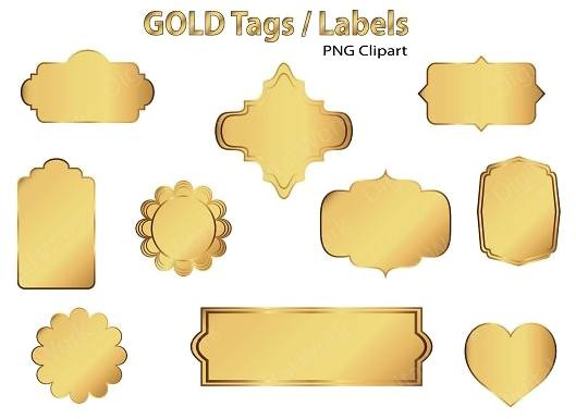 Golden Label Png Pic - Gold Label Clipart Png (580x386), Png Download