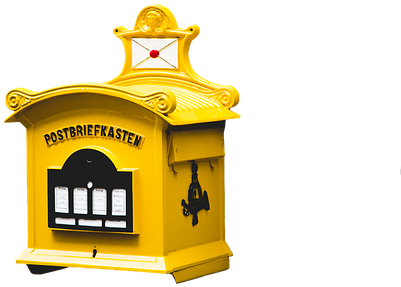 Mailbox, Letter Boxes, Post Mail Box, Letter Box - Hunter Bliss: Dresdner Hellgelber Postbriefkasten - (510x340), Png Download
