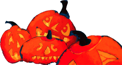 Isolated Group Pumpkins - Pumpkin Eye (500x268), Png Download