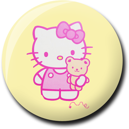 Buttons, Labels And Toppers - Hello Kitty (600x600), Png Download