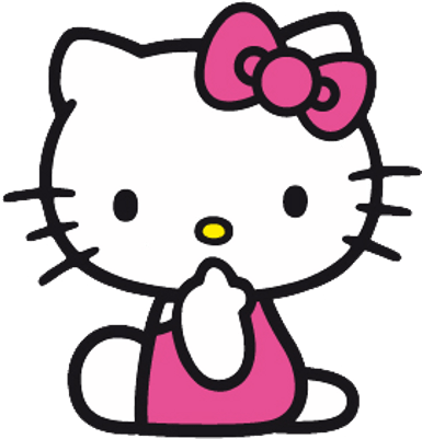 Hello Kitty Sideview - Hello Kitty Sentada Png (400x400), Png Download